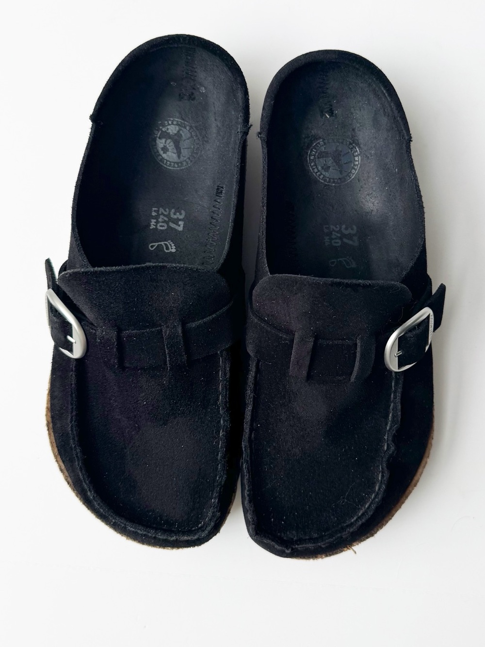 Birkenstock Buckley Moccasin Clog Slide in Black Suede | 37 (6) - Picture 2 of 10